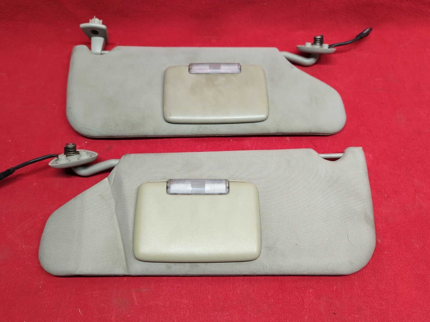 2005 2006 2007 Mopar Dodge Chrysler Front Sun Visor Shade SET Cloth Tan Lighted