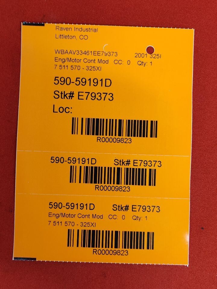 2001-2003 BMW 325xi 2.5L L6 Manual Transmission Engine Control Module ECM ECU