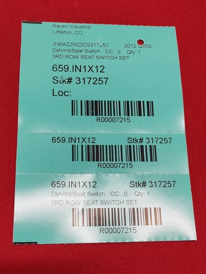 2011-2019 Infiniti 2017-2024 Nissan 3rd Third Row Power Fold Seat Switch SET