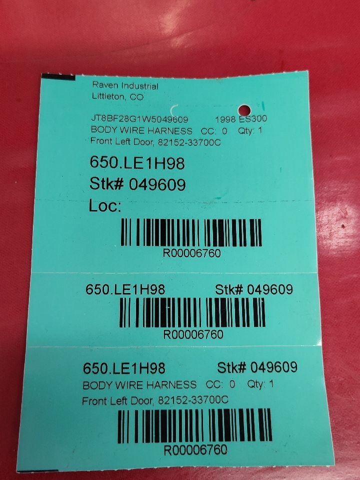 1997-1999 Lexus ES300 FRONT LEFT DRIVER Door Wiring Harness 82152-33700