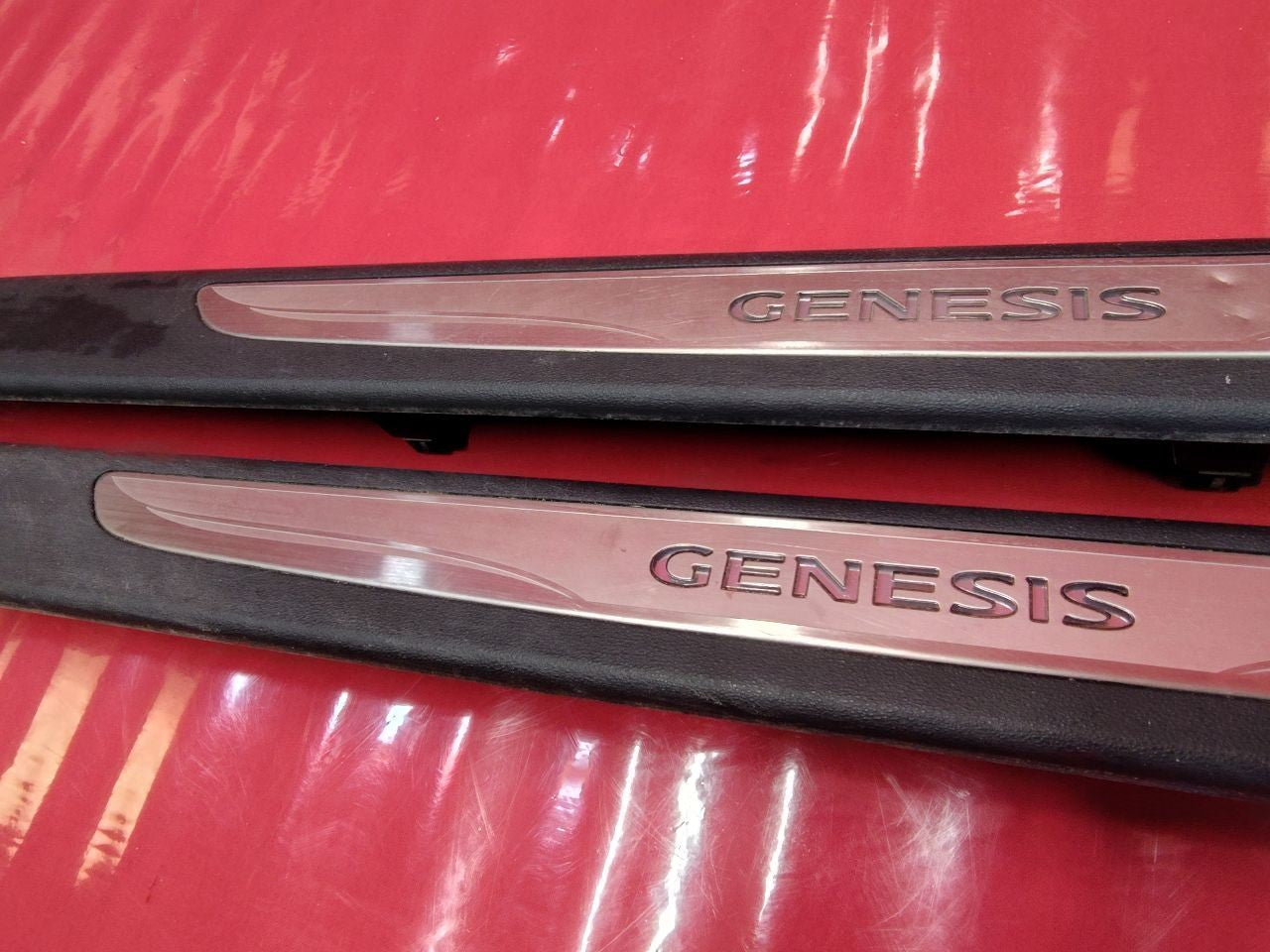 2013-2016 Genesis Coupe ILLUMINATED Scuff Boards Kick Plate Set w/ Inserts