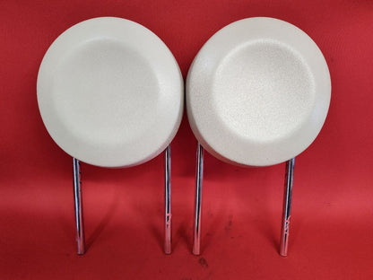 2012-2019 Fiat 500 FRONT Left Right Seat Headrest Set AJ -WD Avorio Ivory White