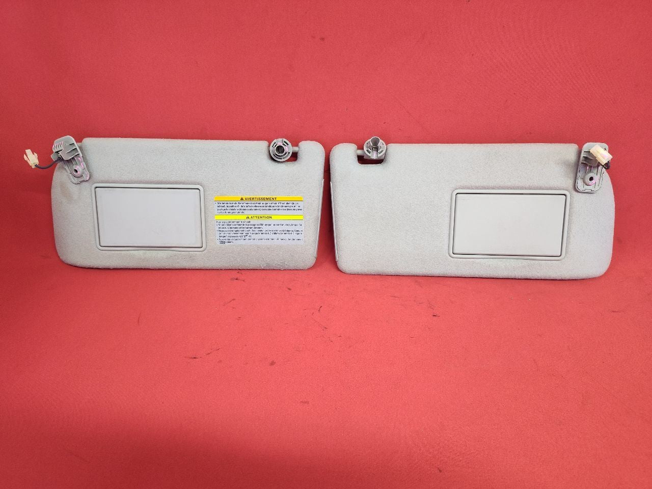 2005-2010 Nissan Xterra 05-12 Frontier Sun Visor Shade Set Grey Cloth w/ Clips