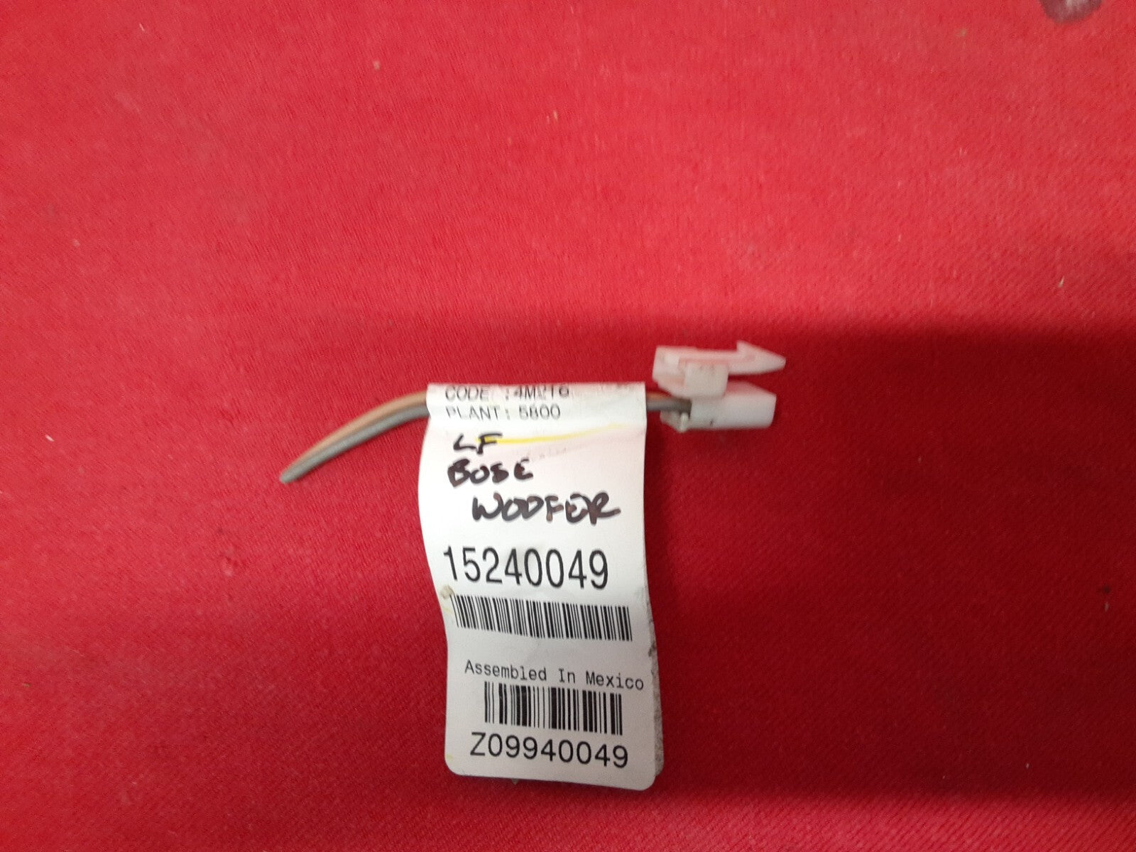 2002 - 2009 GM FRONT LEFT Door Speaker Woofer w/ Bose 15103799 - PIGTAIL WIRE