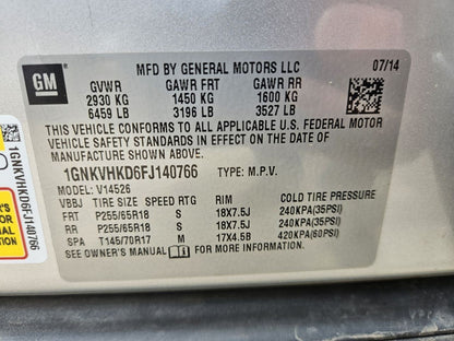 2015 Chevy Traverse GMC Acadia Steering Column Ignition Switch Wiring Harness