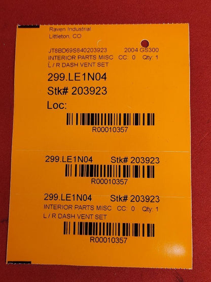1998-2005 Lexus GS300 / 01-05 GS430 Left Right Dash Air Vent Register SET