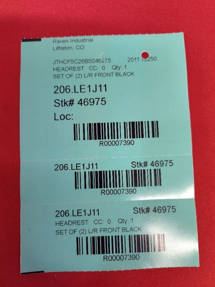2011 Lexus IS250 IS350 FRONT Left Right Headrest Set Black Leather Grade A