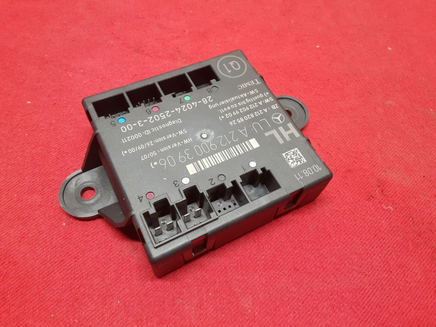 2012 Mercedes C300 LEFT DRIVER -REAR- Door Control Module A 212 900 39 06