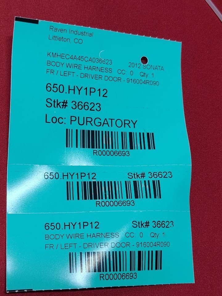 2011-2015 Hyundai Sonata Hybrid FRONT LEFT DRIVER Door Wiring Harness 916004R090