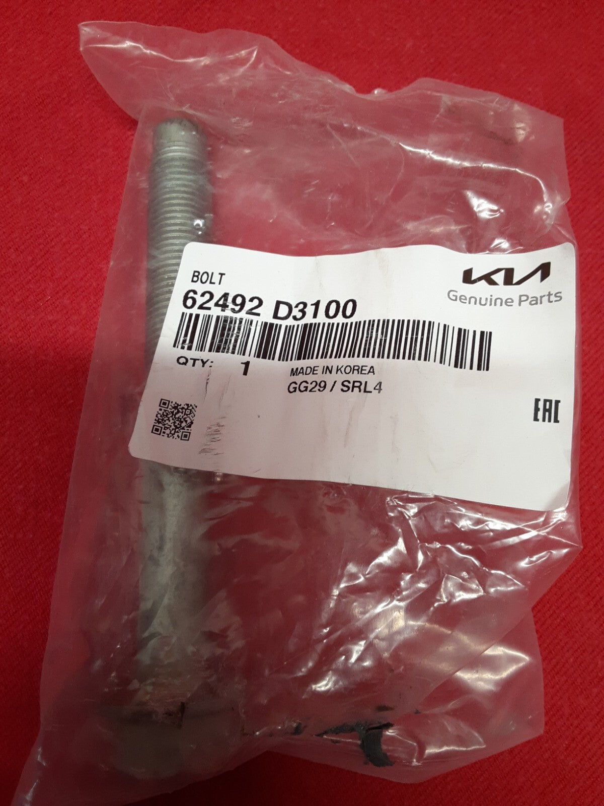 2016 2017 2018 2019 2020 Kia Sportage Suspension Crossmember Bolt 62492D3100