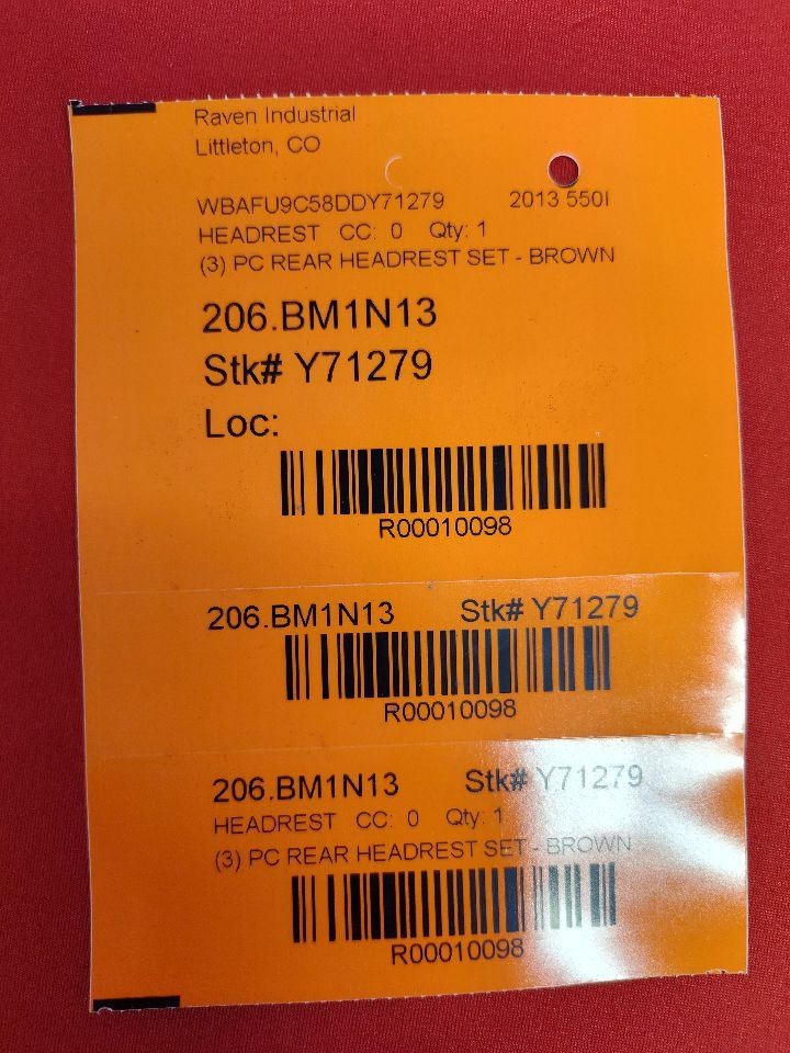2010-2016 BMW 528i 535d/i 550i REAR Headrest Set Dakota Leather Zimtbraun Brown