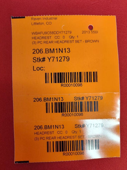 2010-2016 BMW 528i 535d/i 550i REAR Headrest Set Dakota Leather Zimtbraun Brown