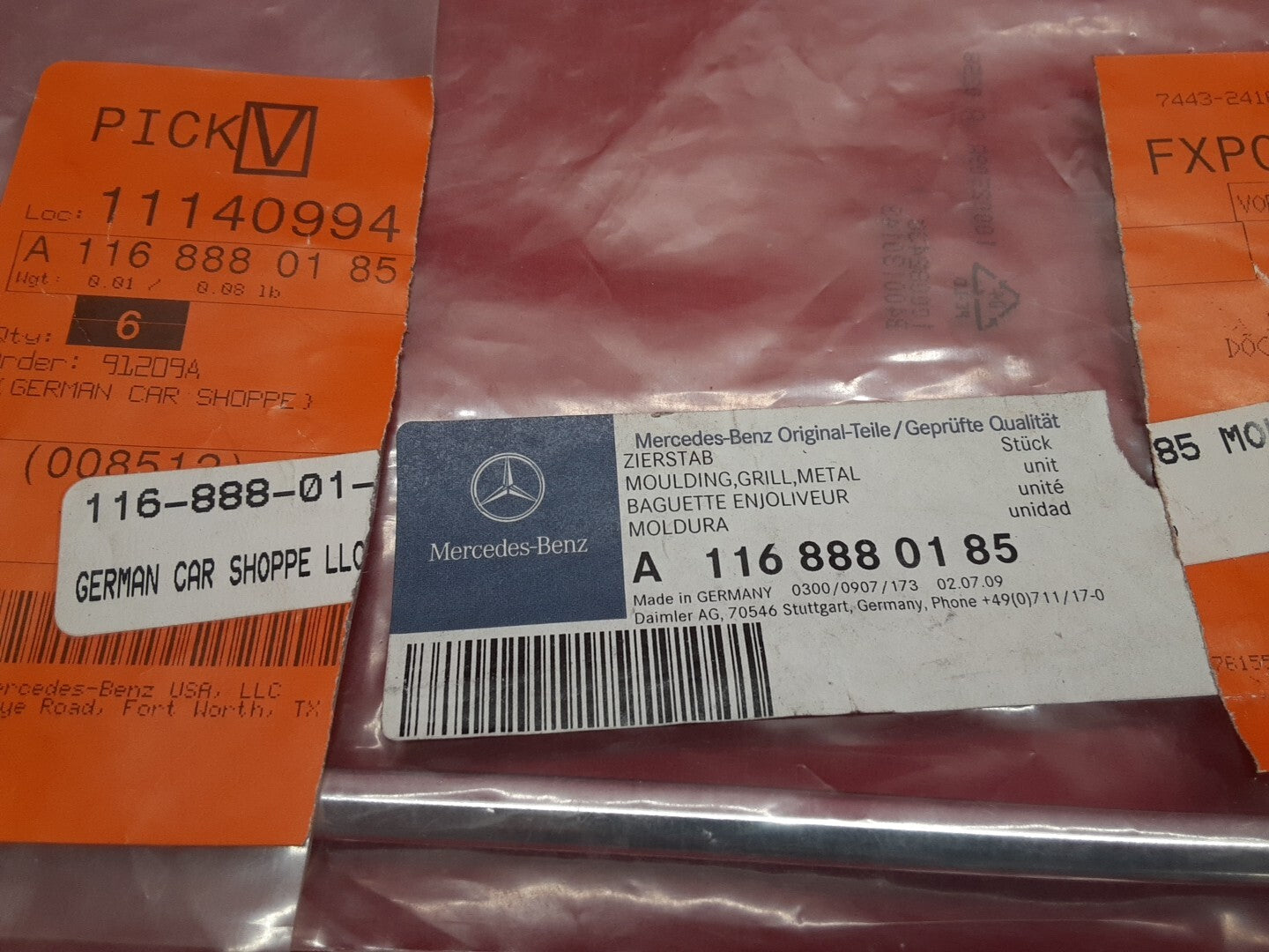 BRAND NEW OEM 1954-1993 Mercedes-Benz Chrome Grille Metal Moulding