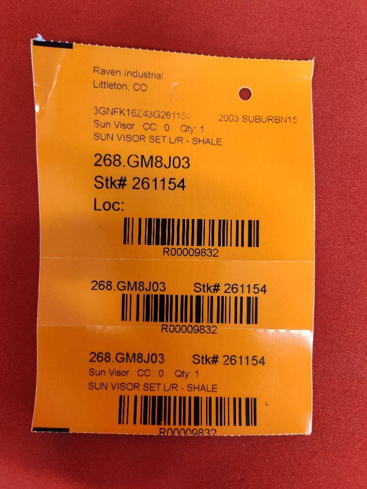 2003 2004 Chevy Cadillac GMC Sun Visor Sunshade Extended Illuminated SET