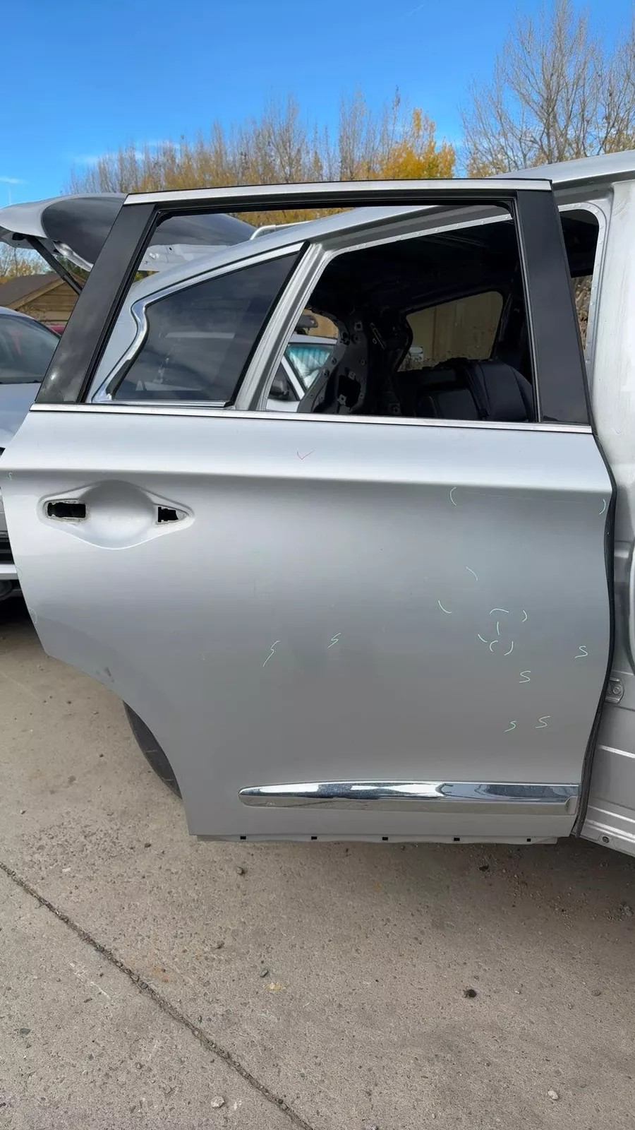 2013 Infiniti JX35 Right Rear Passenger Door K23 Brilliant Silver - Used Grade B