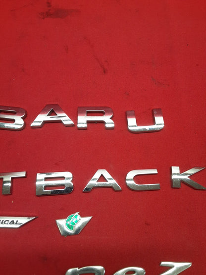 2010-2014 Subaru Outback Chrome Emblem Badge Set Rear Liftgate Trunk