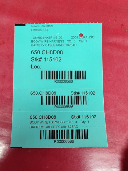2008 Dodge Durango Chrysler Aspen 4.7L V8 Positive Battery Cable Wiring Harness