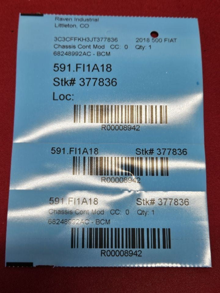 2018 2019 Fiat 500 Interior Cabin Fuse Box Body Control Module BCM 68248992AC