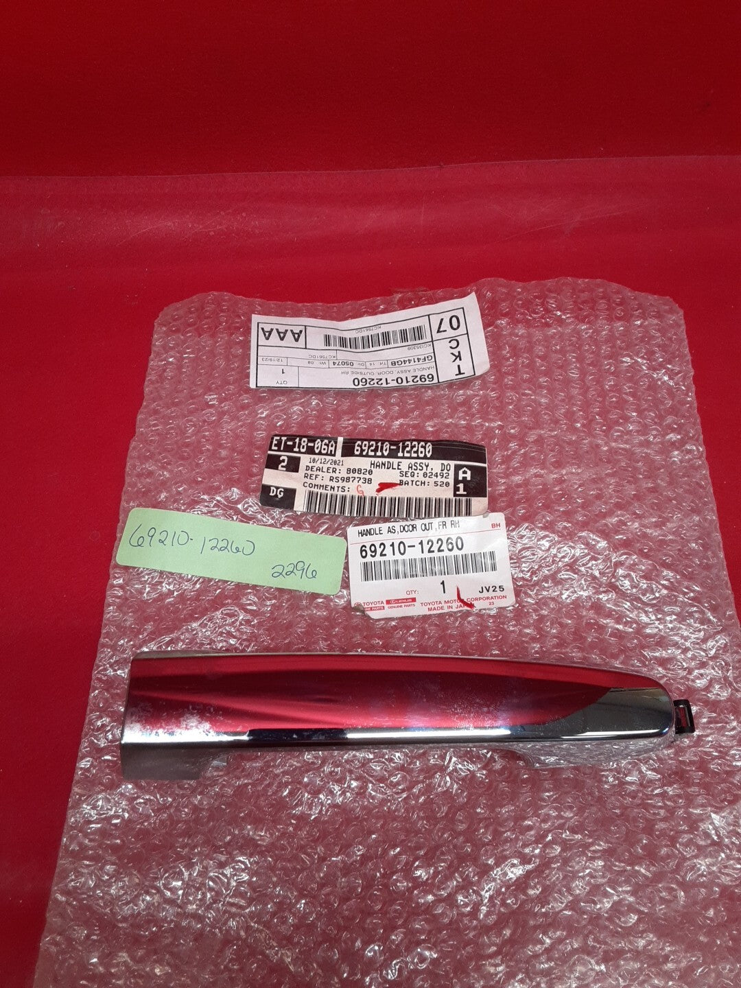 2006 - 2007 Toyota Highlander Passenger Right Side Exterior Door Handle Chrome