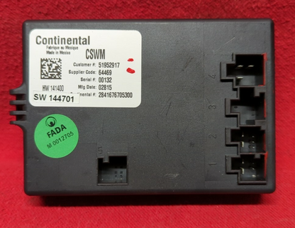 2016 Fiat 500X Heated Seat Control Module Unit 51952917 / 2841676705300