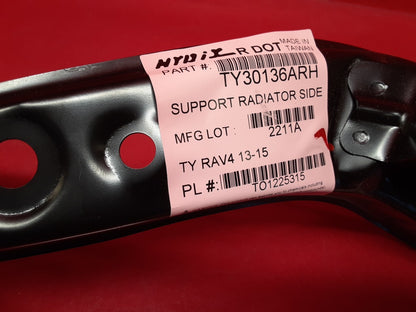 2013 - 2015 Toyota RAV4 Right Passenger Side Radiator Support Direct Replacement