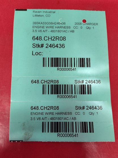 2008 Dodge Charger Magnum Chrysler 300 V6 Engine Wiring Harness 4-Spd Auto Trans