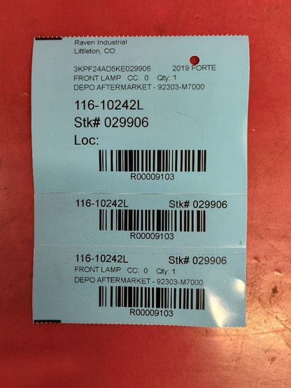 2019-2021 Kia Forte FRONT LEFT DRIVER Turn Signal Corner Lamp w/ Bezel
