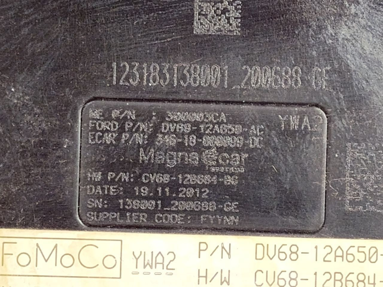 2012 2013 Ford Focus ELECTRIC EV Engine Control Module ECM ECU - 51k Miles