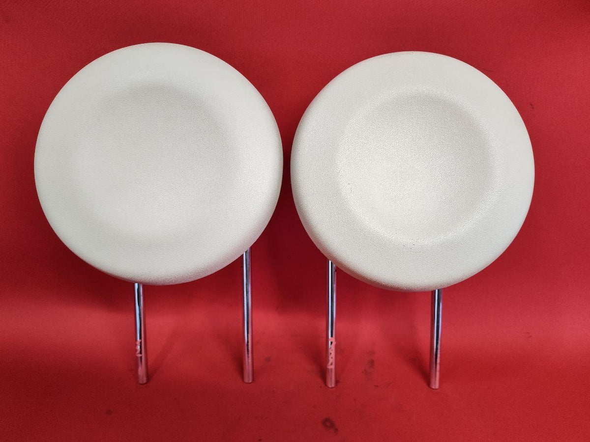 2012-2019 Fiat 500 REAR Left Right Seat Headrest Set AJ -WD Avorio Ivory White