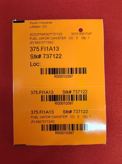 2012-2019 Fiat 500 Evaporative Emissions Fuel Vapor Charcoal Canister 68233762AE