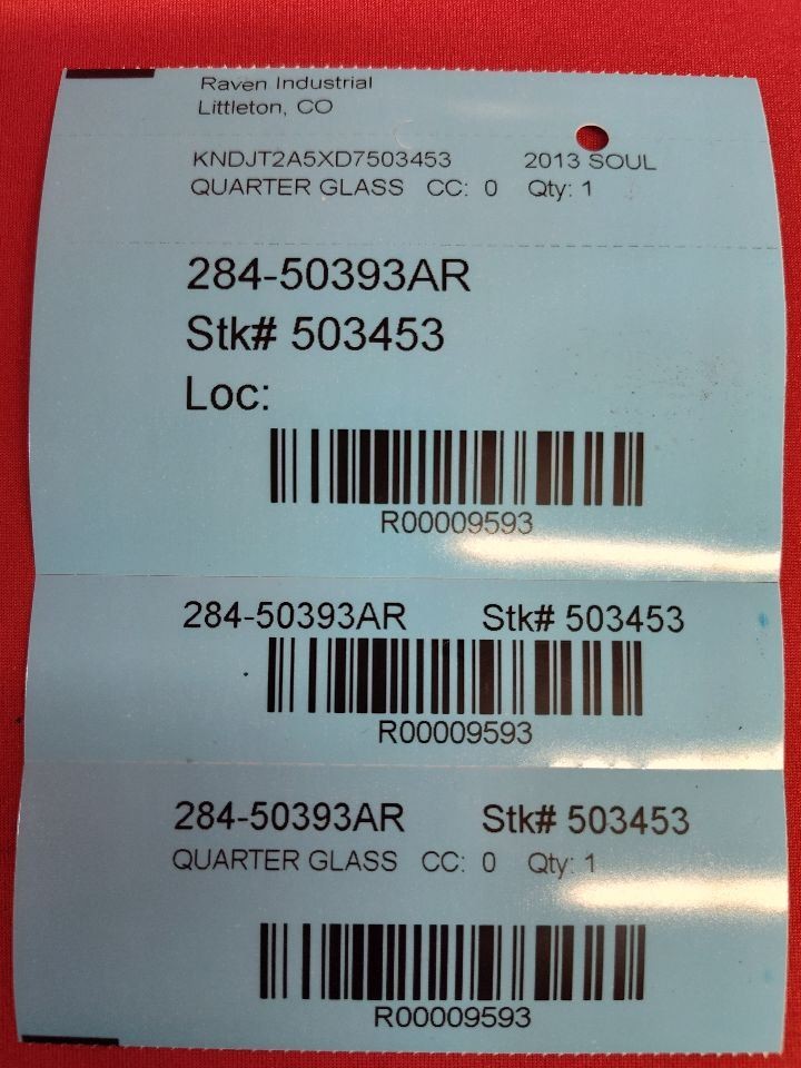 2010 2011 2012 2013 Kia Soul -70% Right Passenger Rear Quarter Glass 87820-2K020