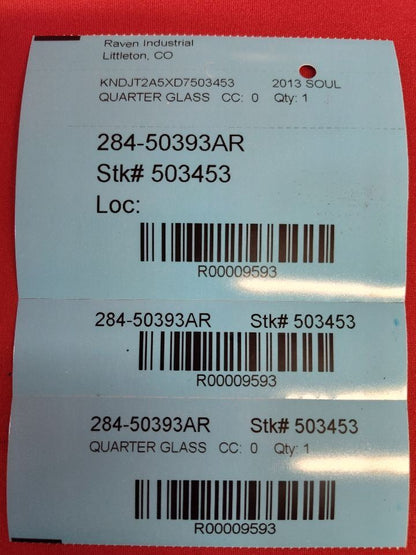 2010 2011 2012 2013 Kia Soul -70% Right Passenger Rear Quarter Glass 87820-2K020
