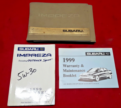 1999 Subaru Outback SPORT Gold / Tan Case Owner Manual w/ Maintenance Booklet