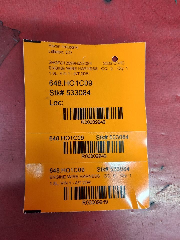 2006-2011 Honda Civic EX/DX 1.8L SOHC Auto Trans Engine Block Wiring Harness