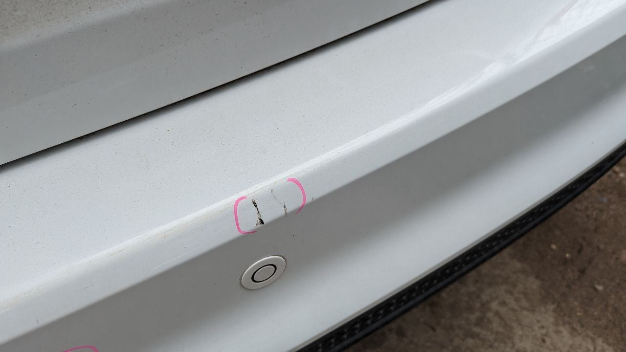 2012-2014 Ford Focus + EV Rear Bumper Cover w/ Park Assist PNYW30 Oxford White