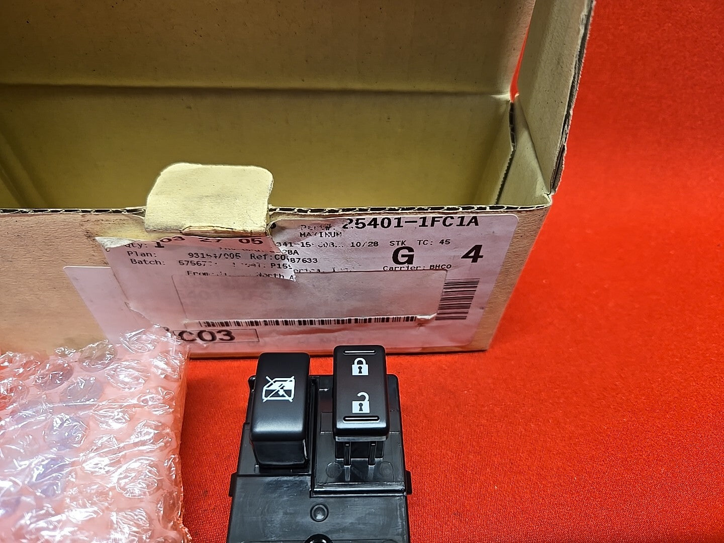 2009 - 2014 OEM Nissan Cube Left Driver Door Master Window Lock Switch w/ Auto