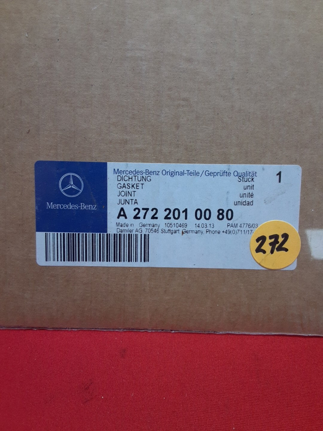 BRAND NEW OEM Mercedes-Benz Water Pump Gasket A2722010080