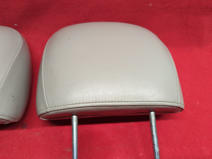 2006 Chrysler Pacifica FRONT LEFT & RIGHT Headrests Premium Leather Light Taupe