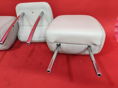 2012-2014 Ford Focus REAR Left Right Center Seat Headrests Medium Stone LEATHER