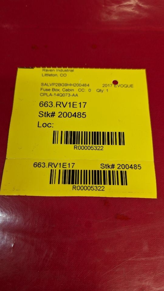 2012-2022 Land Rover Range Rover Interior Cabin Luggage Compartment Fuse Box