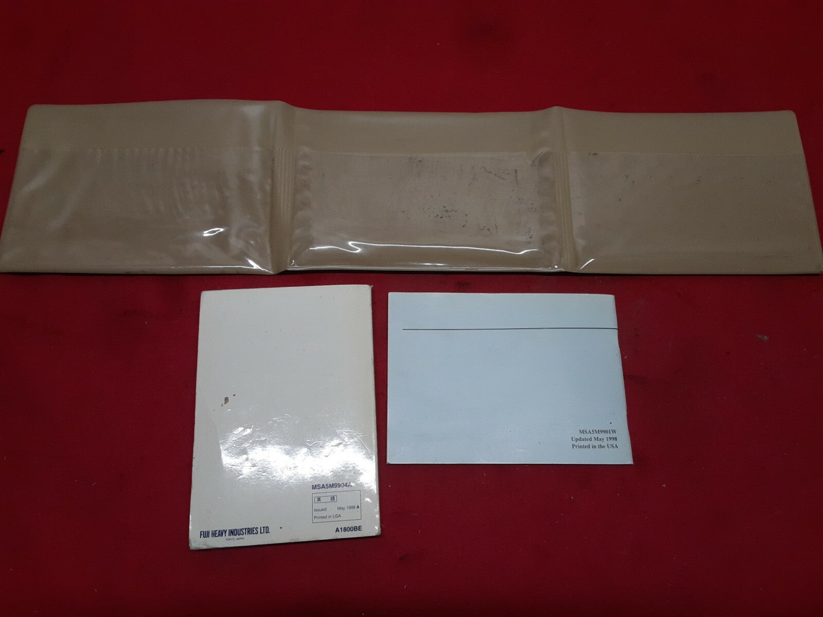1999 Subaru Outback SPORT Gold / Tan Case Owner Manual w/ Maintenance Booklet