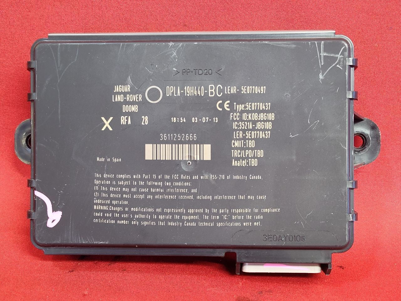 2010-2017 Land Rover LR3 LR4 Range Rover Anti-Theft Keyless Entry Control Module