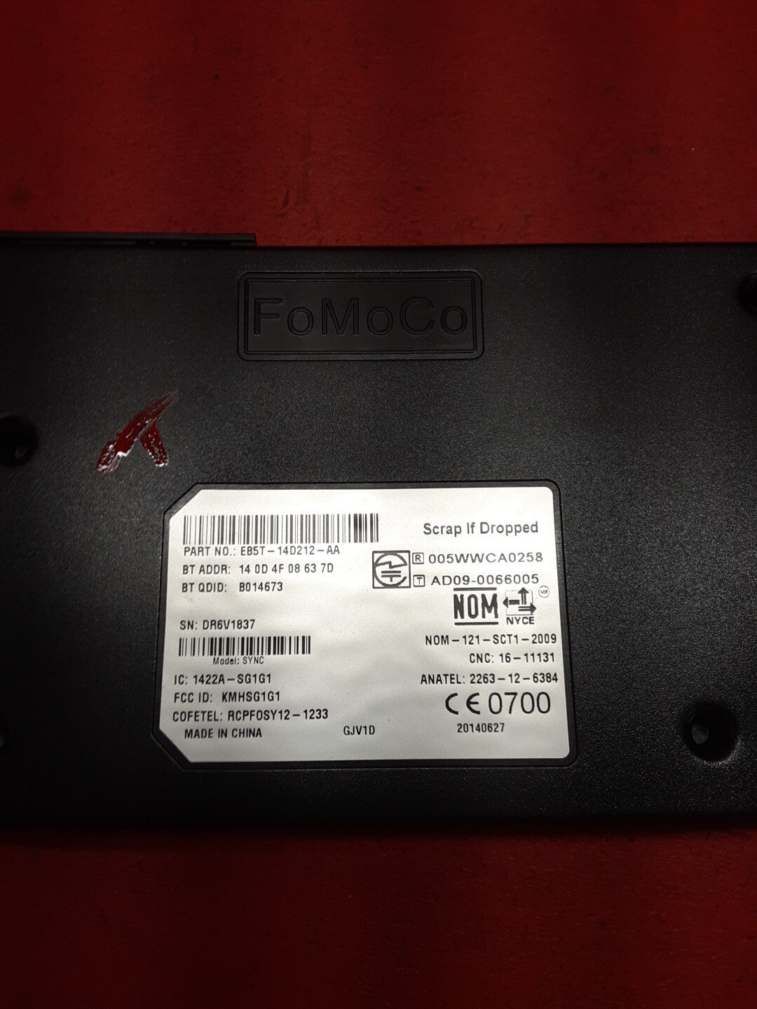 2014 Ford Focus Sync Communication Control Module EB5T-14D212-AA