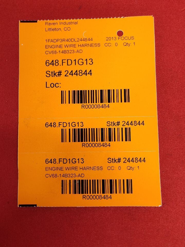 2012-2018 Ford Focus Electric EV Voltage Power Converter Inverter WIRING HARNESS