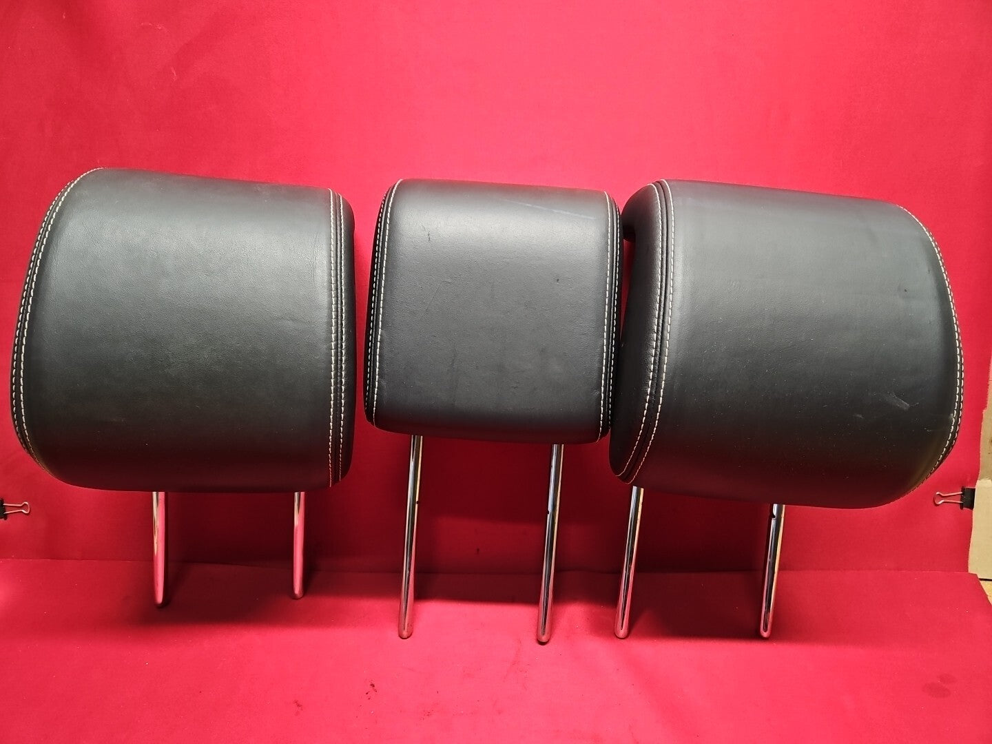 2010 - 2013 Land Range Rover Sport REAR Headrest SET Black Satin Style Leather