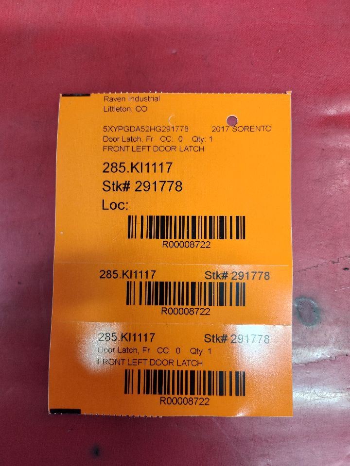 2016-2020 Kia Sorento FRONT LEFT DRIVER Door Latch Lock Actuator - 81k Miles