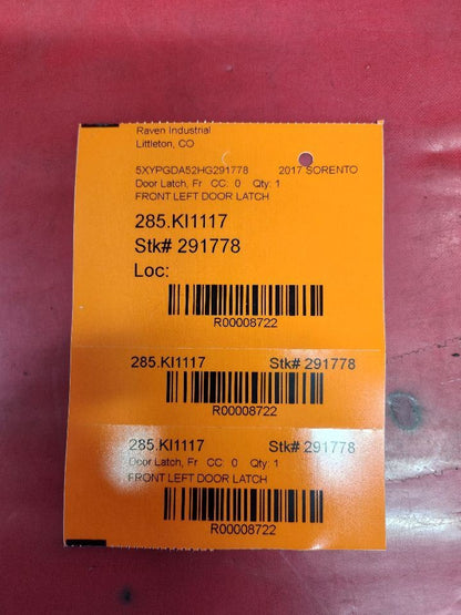 2016-2020 Kia Sorento FRONT LEFT DRIVER Door Latch Lock Actuator - 81k Miles