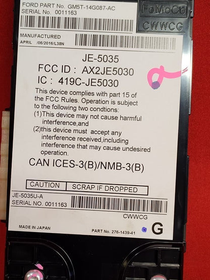 2012-2018 Ford Focus GPS Telematics Control Module GM5T-14G087-AF / AC