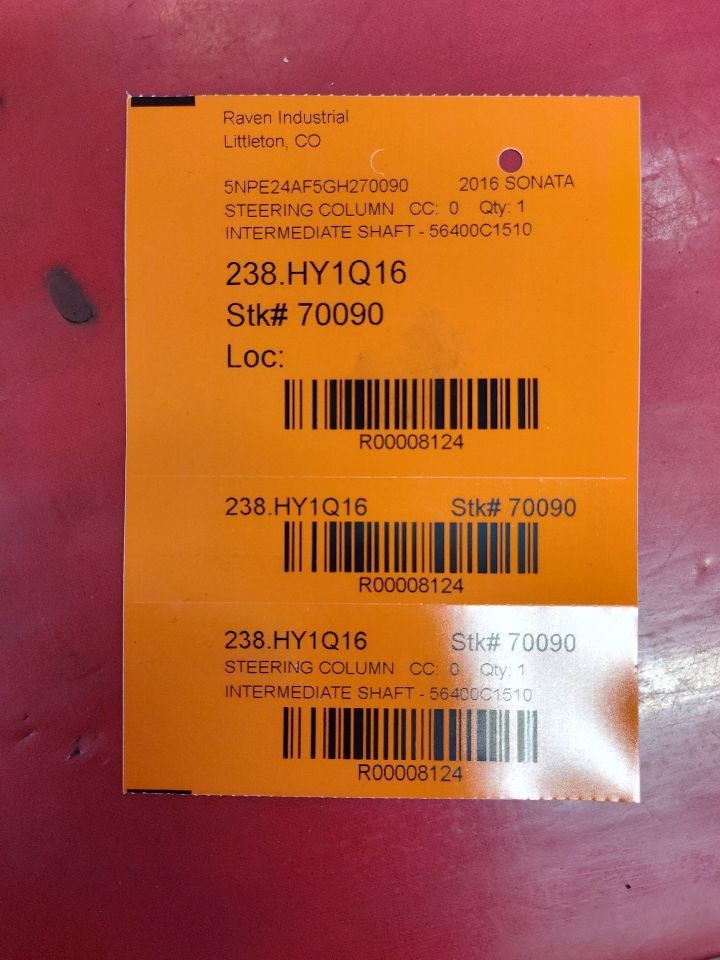 2015-2019 Hyundai Sonata Steering Column Intermediate Shaft Key Style Ignition