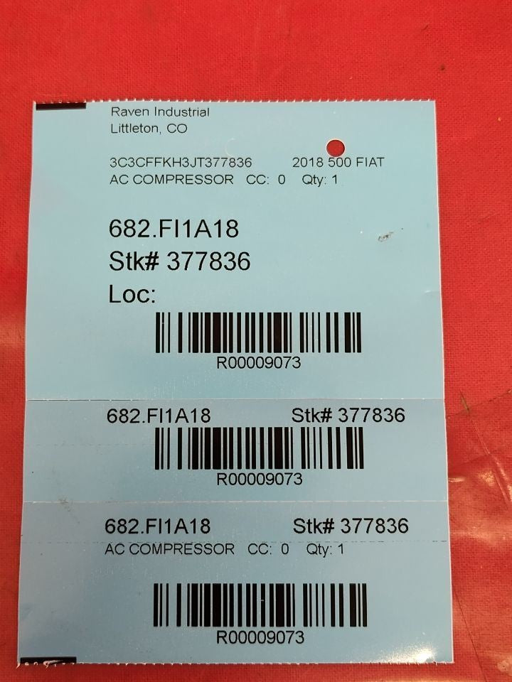 2012-2019 Fiat 500 16v Engine A/C Air Conditioning Compressor - 67k Miles